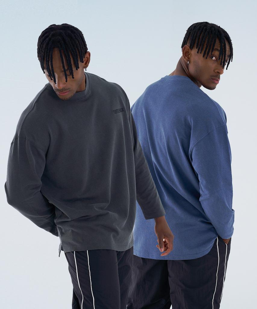 TURTLEBACK Pigment Oversized Long Sleeve Blue