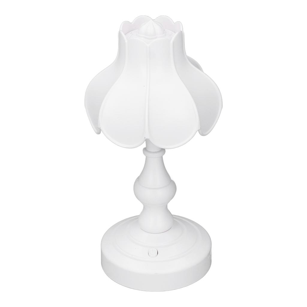 Flower Night Lamp Bedroom   Retro Table Bedside LED Eye Protective Light Rechargeable for Studying