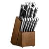 Kitchen Knife Set with Block and Sharpener, 15 Piece German High Carbon Stainless Steel Sharp Knife Set, Kitchen Cutlery with Ergonomic Handle,
