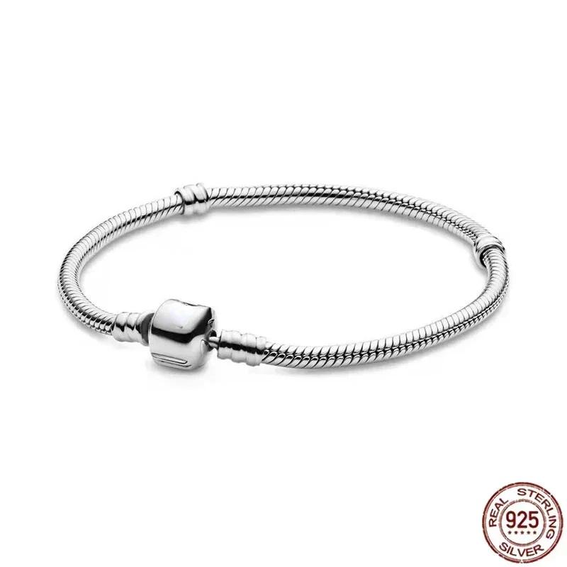 S925 Silver Classic Letter Bracelet Fit Original Design Charm Beads DIY Women's Fine Jewelry