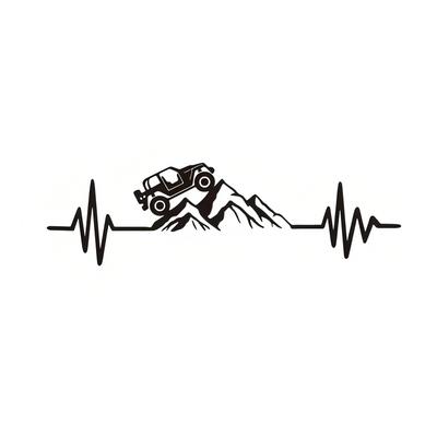 Heartbeat Cross-Country Mountain Bike Creative&funny Stickers for Cartoon Fans&lover,high Quality for Car Trucks Motorcycles