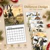Family Schedule Planner Country Life 2027 Wall Calendar, Jan 2027- Dec 12 Retro Style Art Monthly Planner, Farm Animals Hanging Calendar for