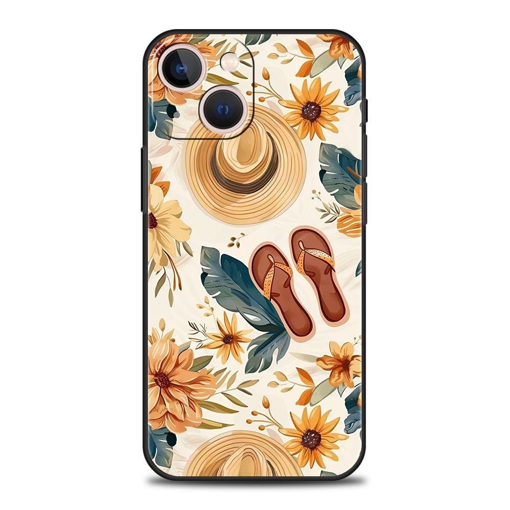 Summer Beach Phone Case Cover for iPhone 17 16 15 14 13 12 11 Pro Max 17 Air Plus Shockproof Soft TPU Shell Fundas Capas Coque