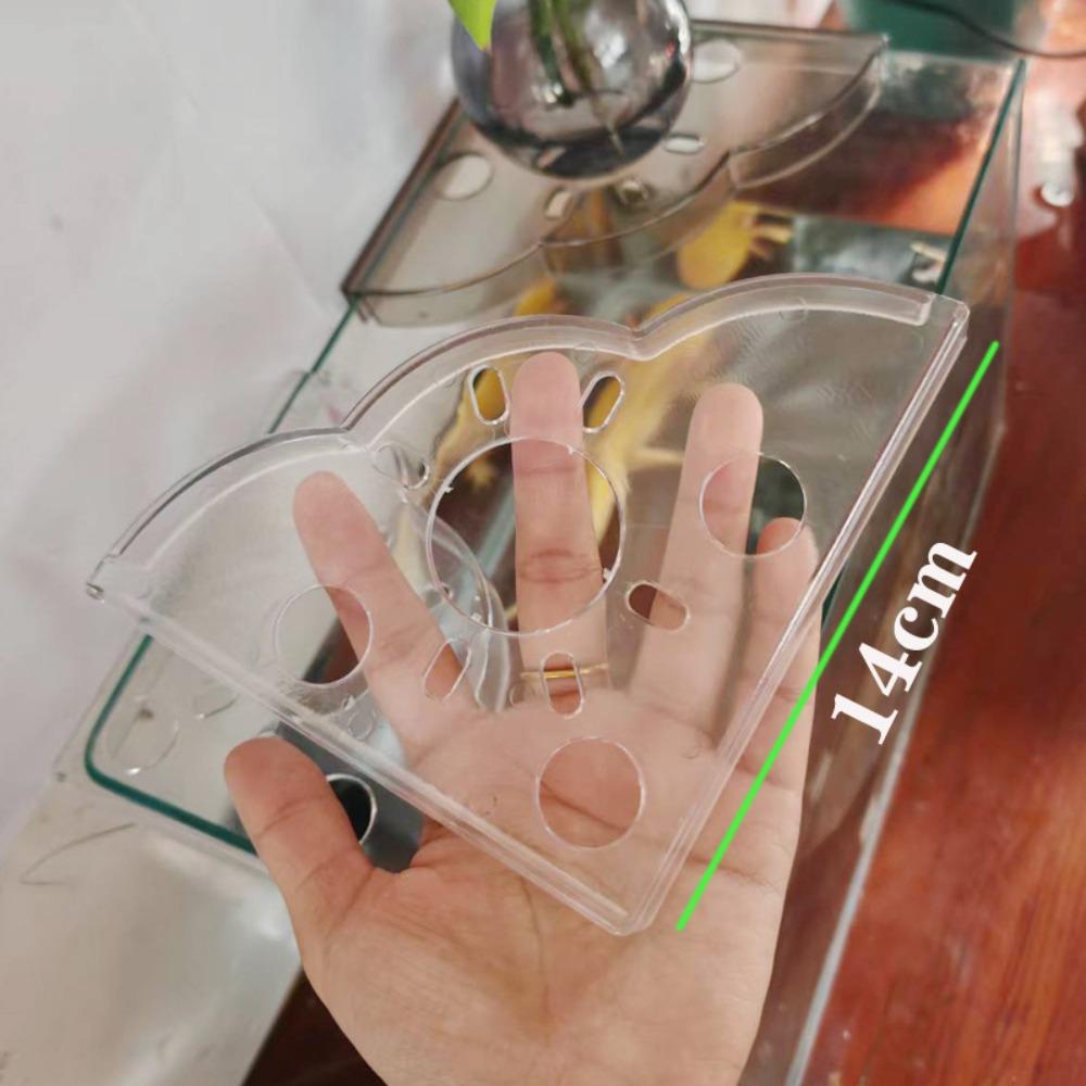 Triangle Corner Design Aquarium Plant Holder Fish Tank Corner Shelf Fish Tank Interior Decoration Clear-A -Small