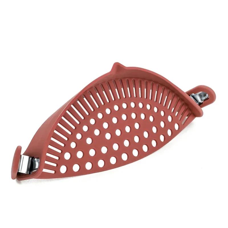 Silicone Drainer Food Draining Basket Pasta Vegetables Water Drainer Baffle Drainer Gadgets Accessories Cooking Kitchen Tools