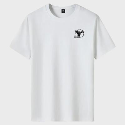 Men's 2025 Korean Print Cotton Short-Sleeve T-Shirt - Trendy Round Neck Summer Top