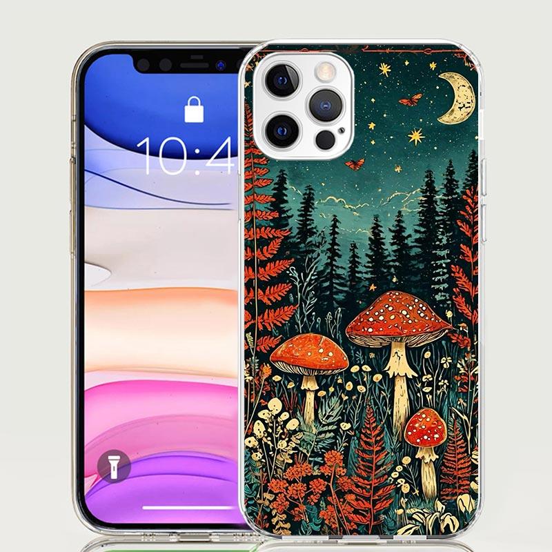 

Красочный чехол для телефона с грибами для Apple iPhone 17 Air 16 15 Plus 14 + 13 Mini 12 11 Pro Max 7 8 SE 16Max Мягкий чехол Coque 1 iPhone 17 Air