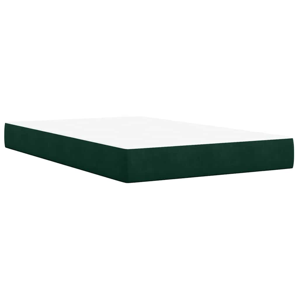 Box Spring Bed with Mattress Dark Green 120 x 200 cm Velvet