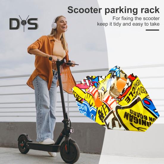 Scooter Stand Parking Support Kick Scooter Holder Anti-Slip Scooter Rack Floor Scooter Storage Accessories for Most Scooter Wheels