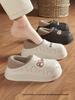 Women's Waterproof Cotton Slippers - Plush Closed-Heel for Fall/Winter Indoor & Outdoor Wear