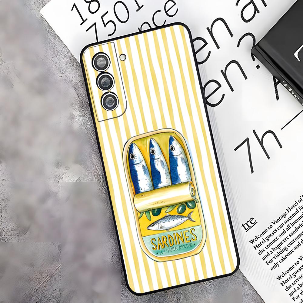 

Fish Funny Sardines Phone Case For Samsung S26 S25 Edge S24 S23 S22 S21 S20 Ultra Plus Fe Galaxy A54 A53 A34 A25 A16 Cover Samsung S20 Ultra