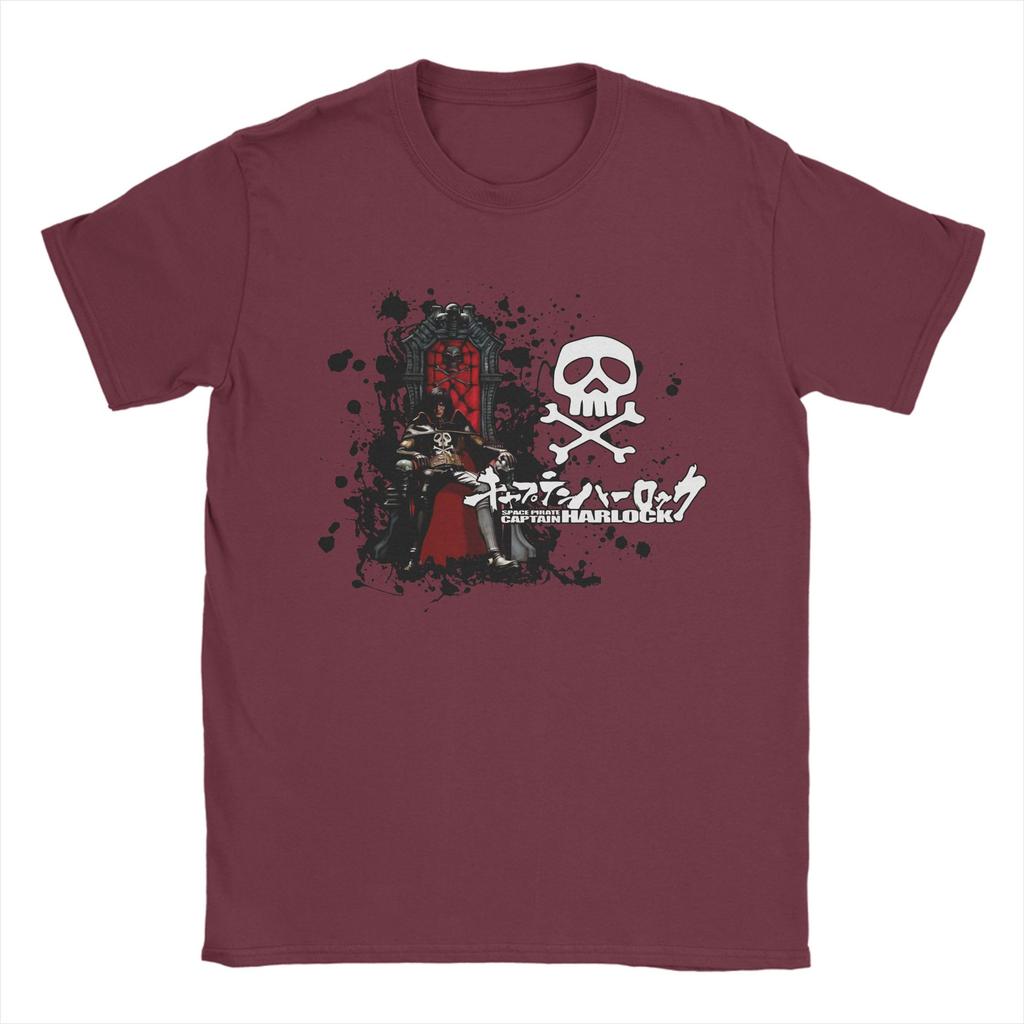 Captain Harlock Galaxy Express 999 Mens T Shirts Tee Shirt Short Sleeve Round Collar TShirts Pure Cotton Big Size Clothes