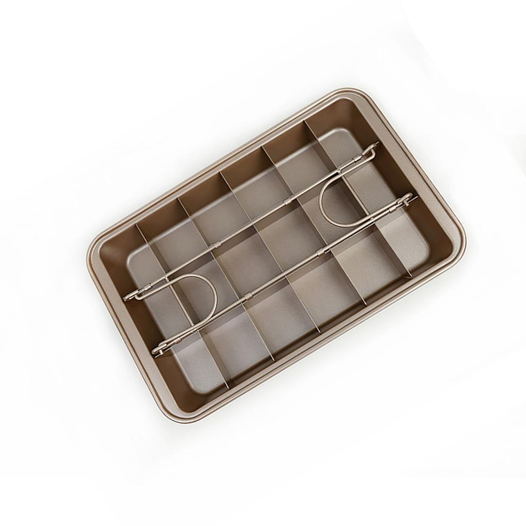 Dělený plech na brownies Nepřilnavý Obdélníkový z uhlíkové oceli Forma na brownies pro pekařské nástroje