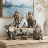 Stable Base Desk Sculptures Viking Gnome Warrior Figurine, Resin Nordic Dwarf Statue, Decorative Weather Resistant Yard Decorations Soldier