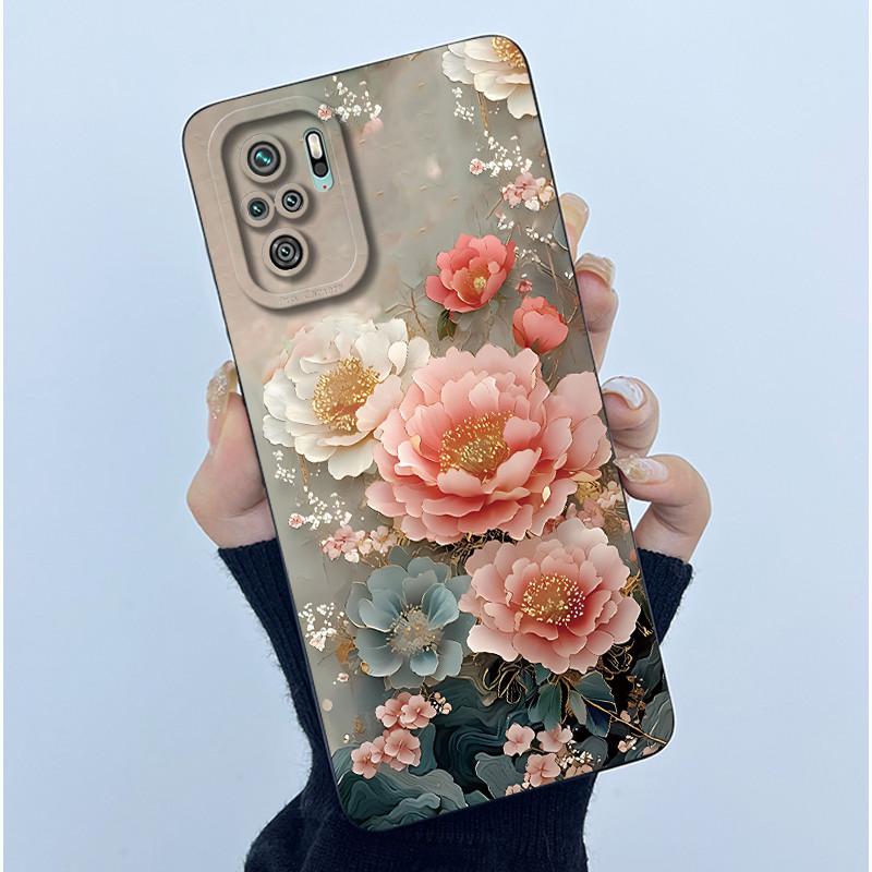 For Xiaomi Poco M5s Phone Case PocoM5s Cover Fashion Simplicity Butterfly Floral Soft Liquid Silicone Shell For Poco M 5s Fundas