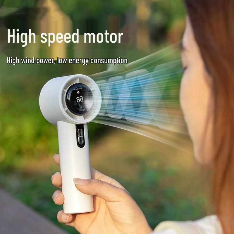 Southeast Asia USB Rechargeable 100-Speed Handheld Turbo Fan with Digital Display