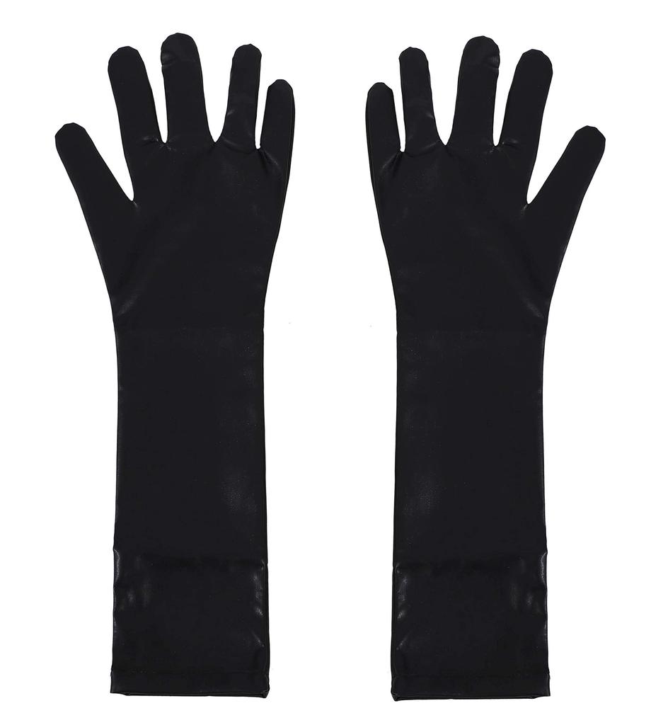 Pure Bon PU Leather Bizarre Glove and Knee-High Socks Set, One Size Fits All, TOKYO GOODS MARKET (Black)