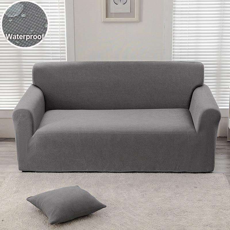 Waterproof Jacquard Sofa Cover Elastic Sofa Slipcover For Kids Pets Sofa Cushion Cover L Shaped Combination Chaise 1/2/3/4 Seats