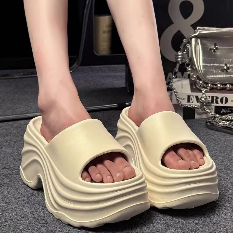 Ciabatte con Plateau Spesso da Donna Estate Sandali Comodi con Zeppa Donna Solidi Antiscivolo Eva Suola Spessa Ciabatte Scarpe