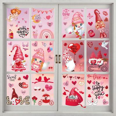 Dwarf Sticker Valentine's Day Shopping Mall Window Sticker Wall Sticker Set Love Decoration