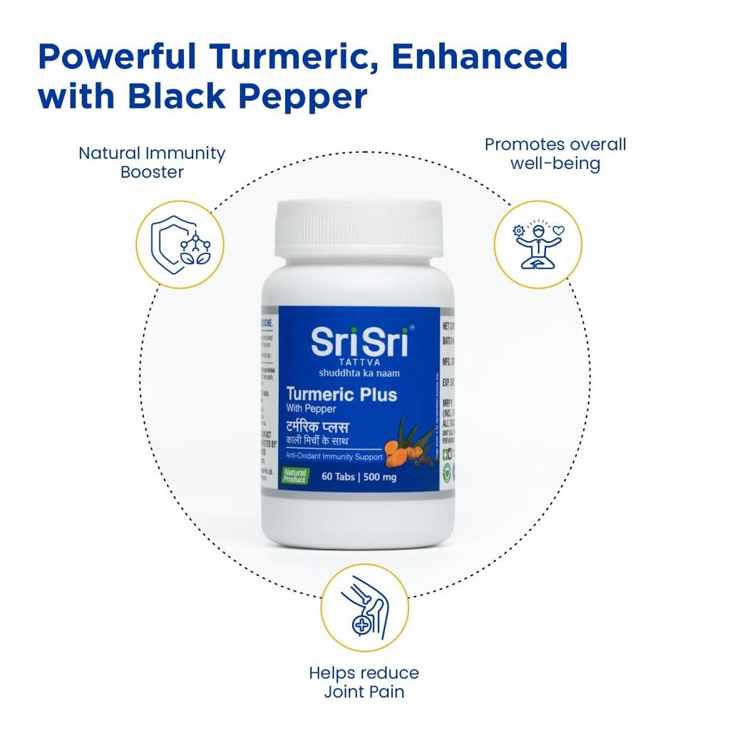 Turmeric Plus Herbal Supplement 500mg 60 Tablets X Pack of 3 for Daily Wellness and Active Lifestyle Support