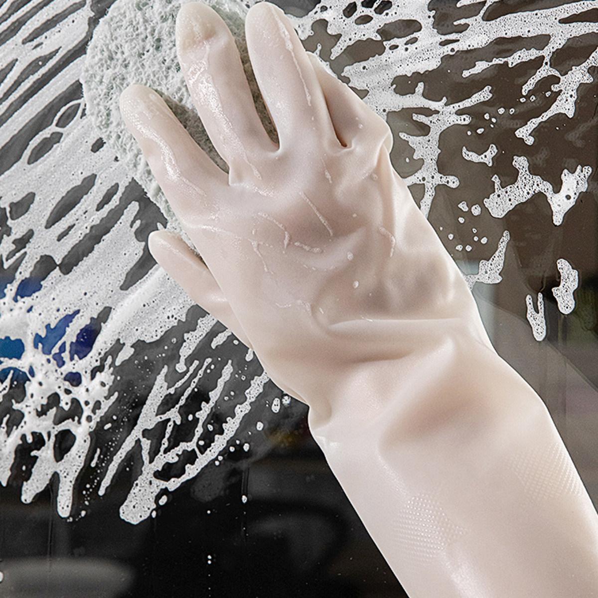 

1Pair Dishwashing Gloves Rubber Waterproof Kitchen Cleaning Gloves for Hand Wash Dishwashing Pet Care Laundry Gardening Car Wash 32X16X0.5CM