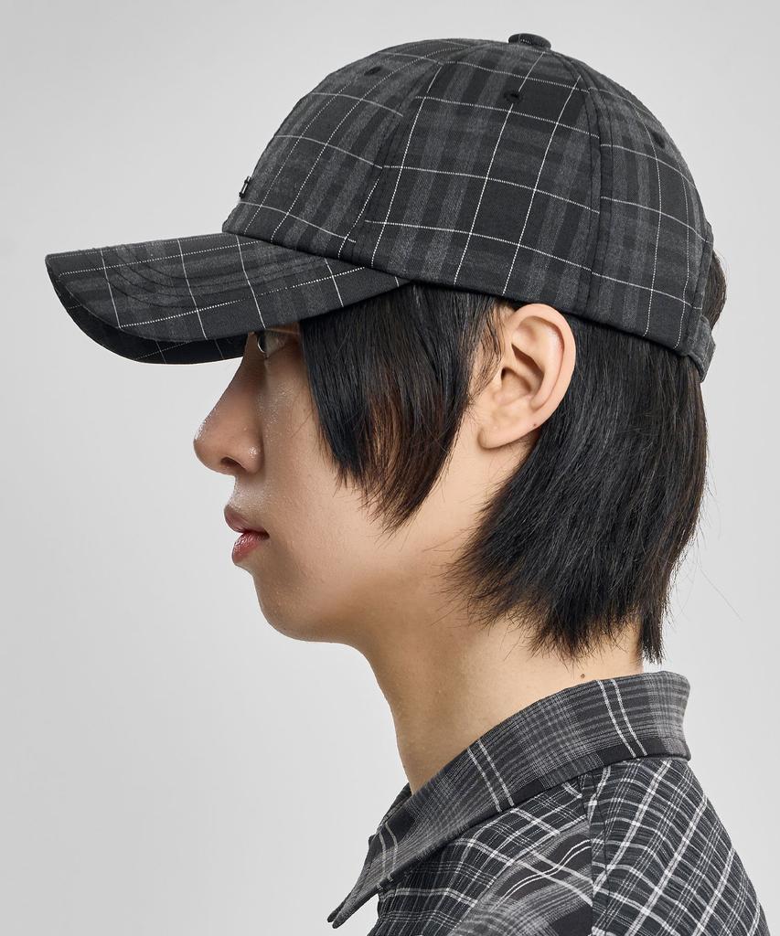 AJOBYAJO Check Baseball Cap [Black]
