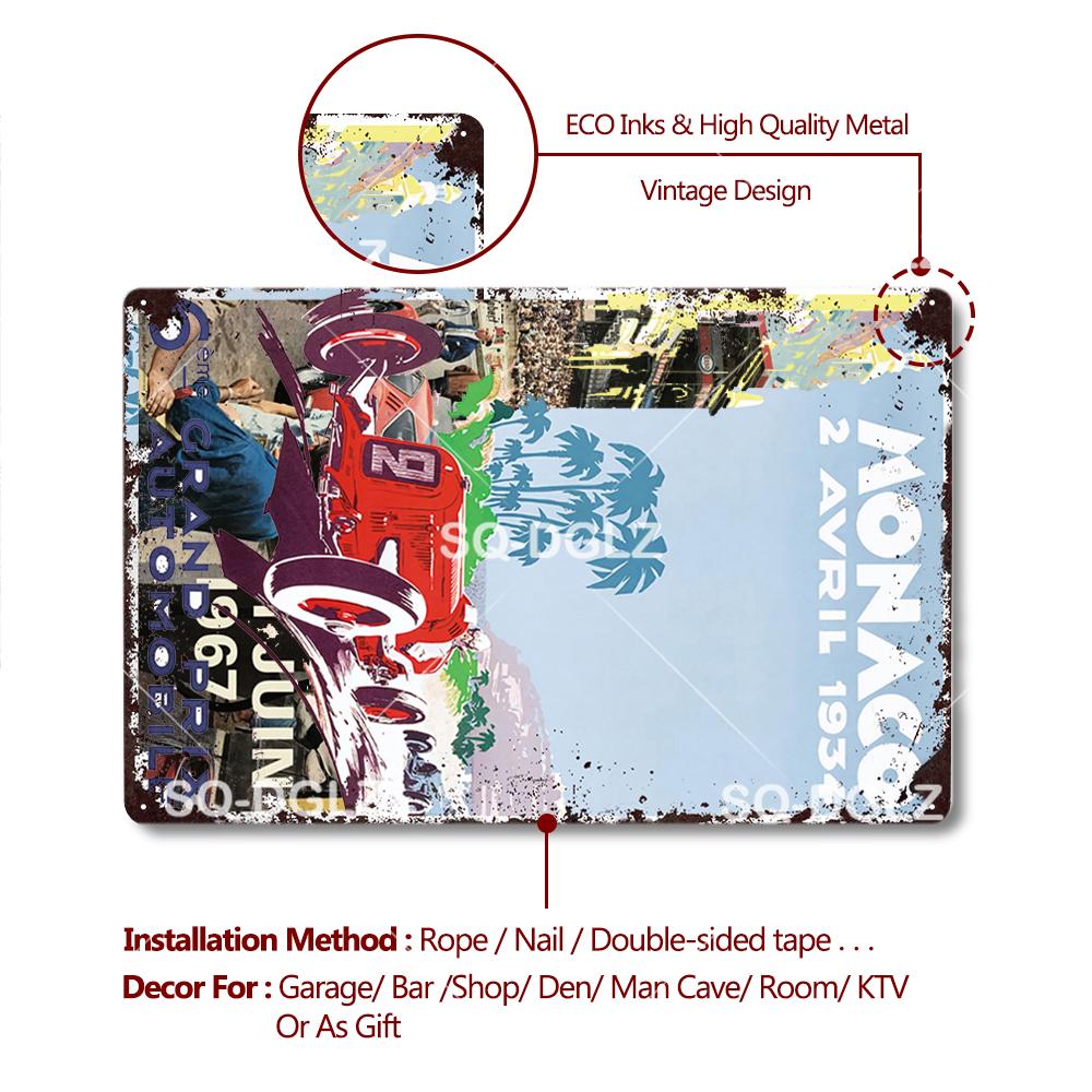 Brooklands Plaque Metal Sign Vintage Bar Decor Tin Sign Vintage Pub Bar Decor Metal Metalen Borden Racing Poster Plate