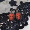 Gothic Skull Queen Cameo Crow Woman Charm Earrings