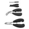 4 Pcs Nail Clippers Kit Long Handle Wide Opening Nail Clippers Set with Cuticle Nipper File Stainless Steel