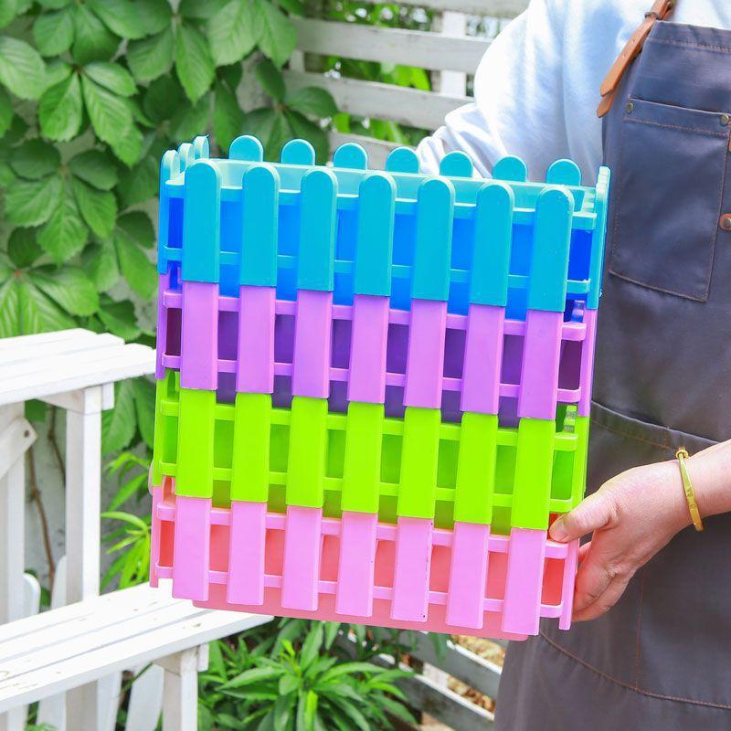 Rechteckiger Kunststoff-Blumentopf Zaun Pflanzkasten für Zuhause Balkon Garten Bepflanzung Blumen Gemüse Langlebige Gartentöpfe Ideal für Innen- und Außenbereich