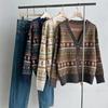 New ArriVals Open Run Women V Neck Button Unique Pattern Casual Cardigan