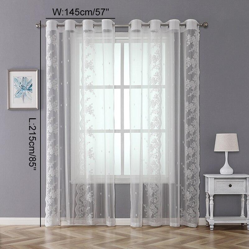 Lace Curtain For Living Room Bedroom Four Rows Of Flowers And Yarn White Jacquard Window Home Decorative At Affordable S Free Real Reviews With Photos Joom Lace Curtain For Living Room Bedroom, Lace Curtain Panels 63 Long