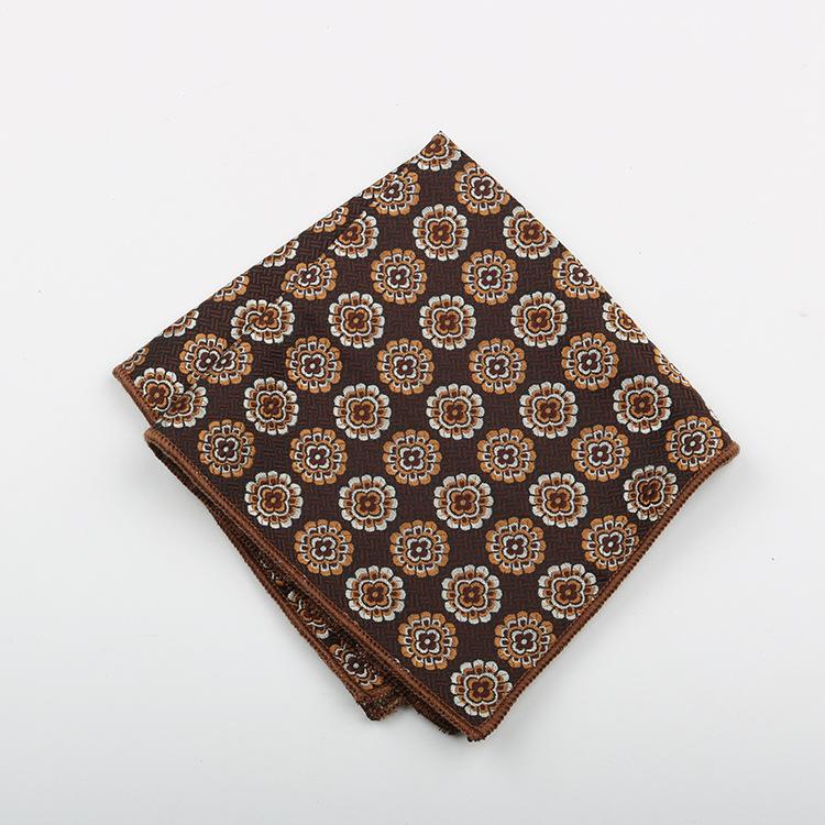 Kaffe Ficknäsduk Herrkostym High-End Mönster Polyester Siden Bankett Värd Retro Liten Fyrkantig Handduk Näsduk Bröstnäsduk