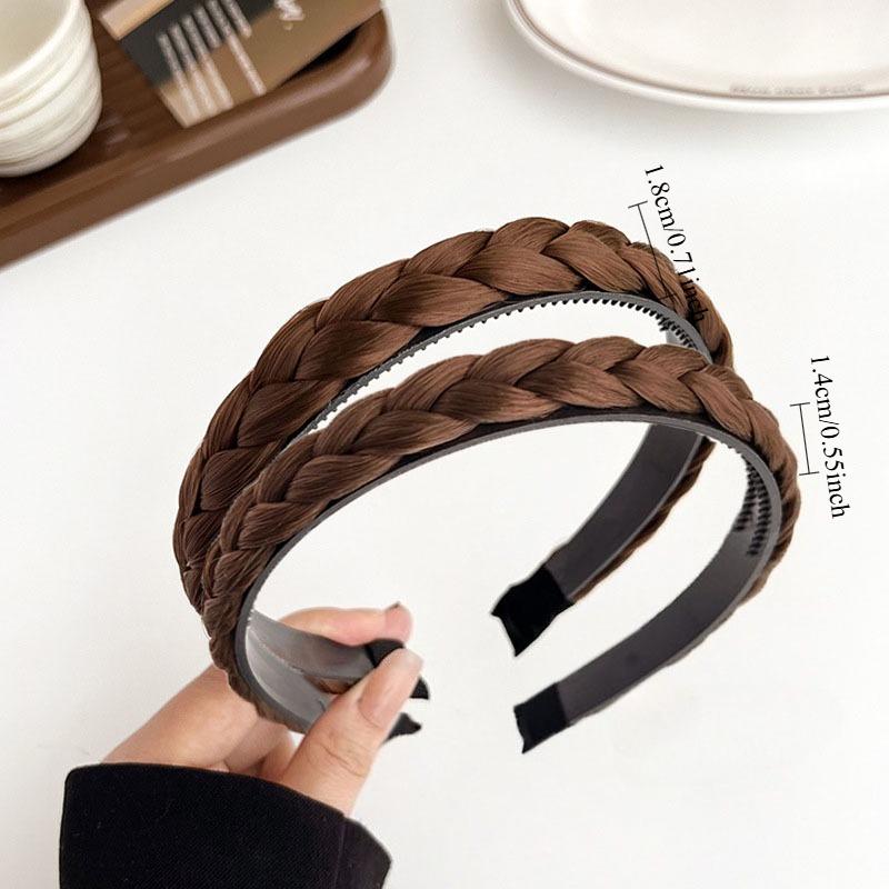 2pc Vintage Wig Twists Braid Hairband with Toothed Anti-skid Hair Bands for Women Girls Korean Retro Headband  Accessories