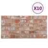 Panneaux muraux 3D - vidaXL - Design brique rouge - 10 pcs - EPS - Antichoc - Imperméable