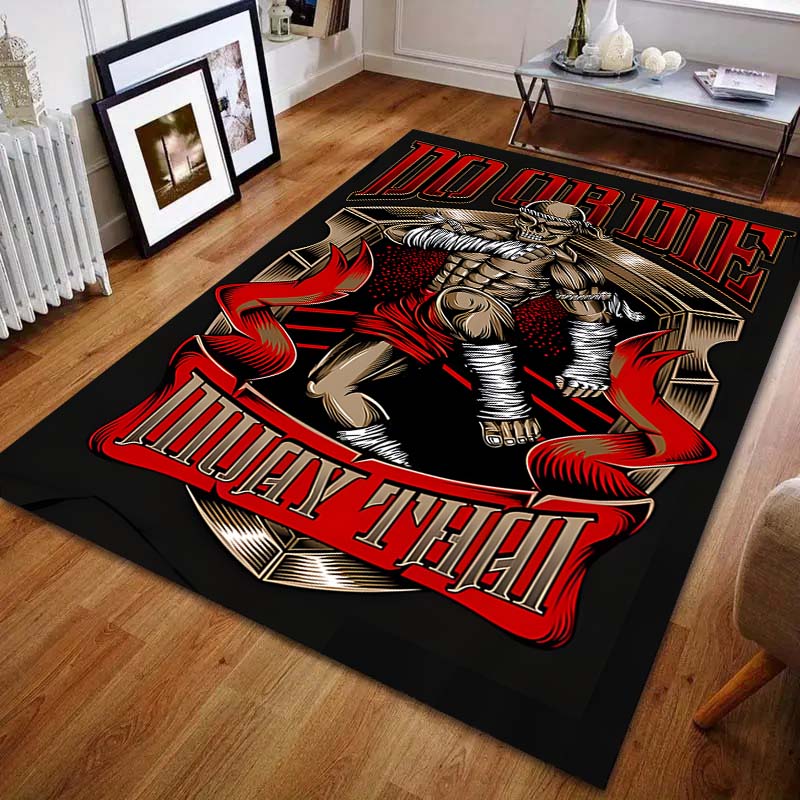 Competitive Fighting Muay Thai Print Carpet for Bedroom Living Room Bedside Sofa Floor Mat Modern Home Decor Game  Area Rug