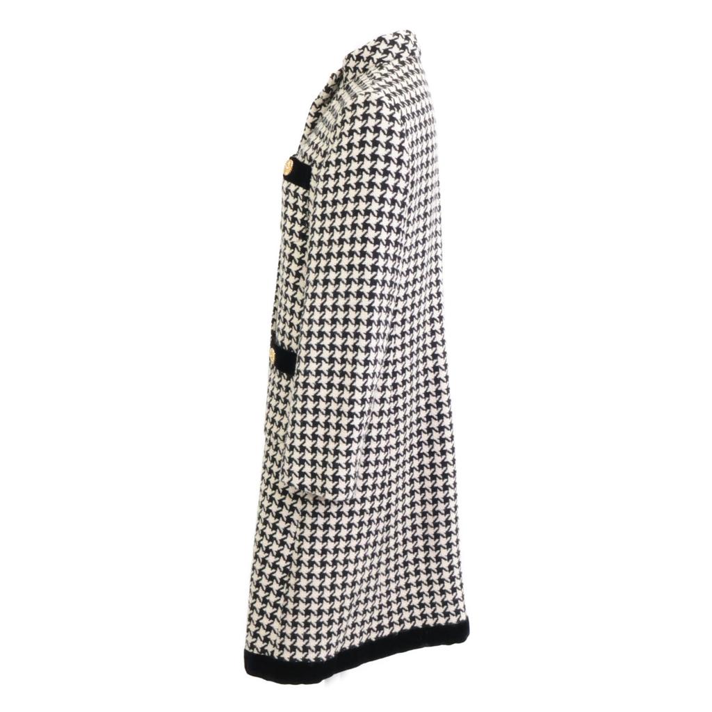 Gucci Excellent Condition Houndstooth with Gold Buttons Coat 38 White X blackUsed