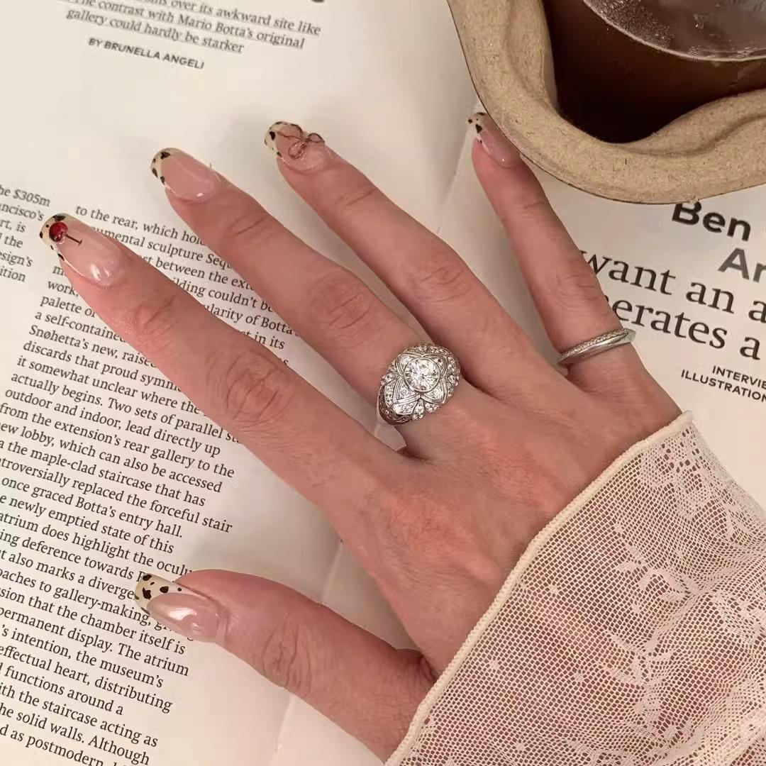 

Новое персонализированное кольцо, женское геометрическое изысканное, элегантное, модное, универсальное и кольца с открытой шинкой Opening Adjustable белый