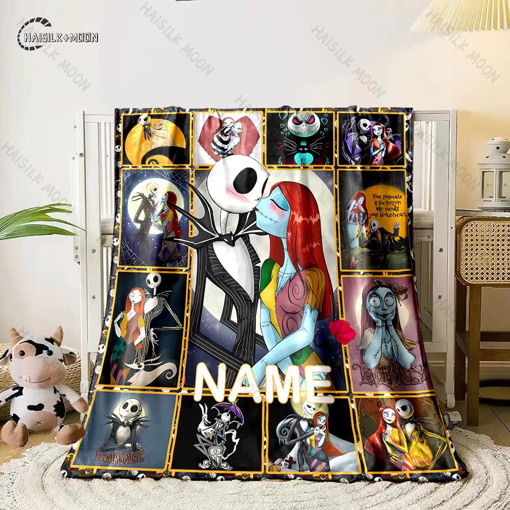 

Free Shipping! Custom Name Blanket with The Nightmare Before Christmas Print, All-Season Multi-Use for Nap,Camping,Car,Sofa Gift 75cmx90cm