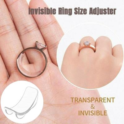 8Pcs TPU Transparent Ring Size Reducer Adjuster Jewelry Guard Invisible Re-sizer