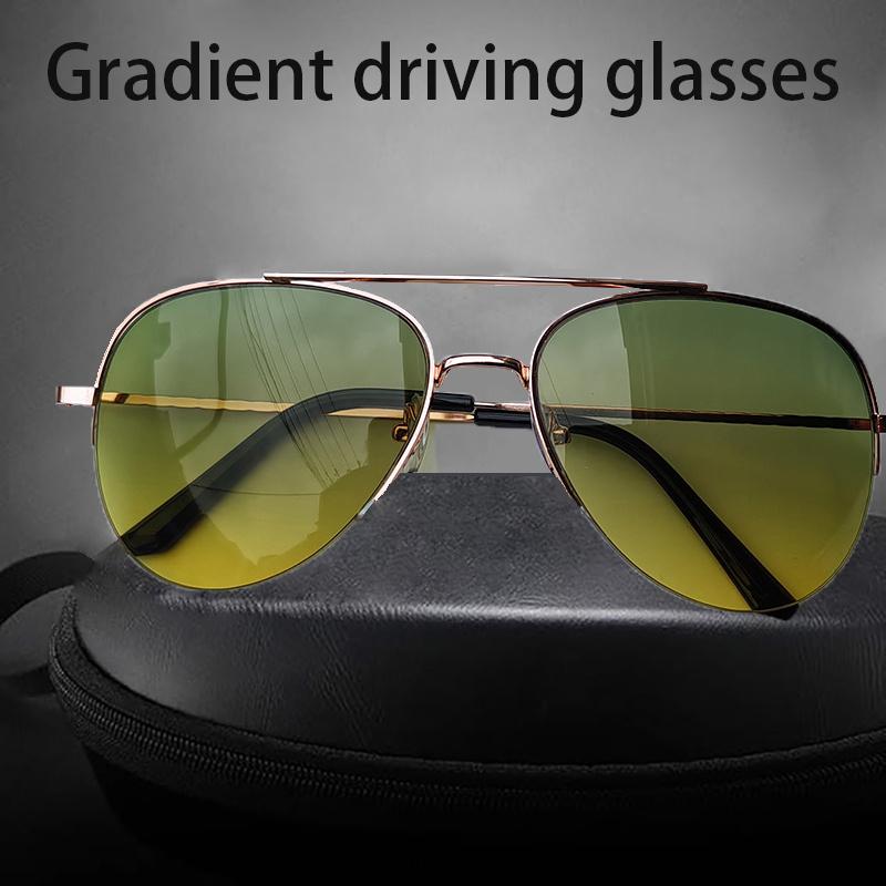 Fashion Gradient Sunglasses for Men Big Frame Sun Glasses Day Night Driving Glasses Unisex Outdoor Driving Glasses