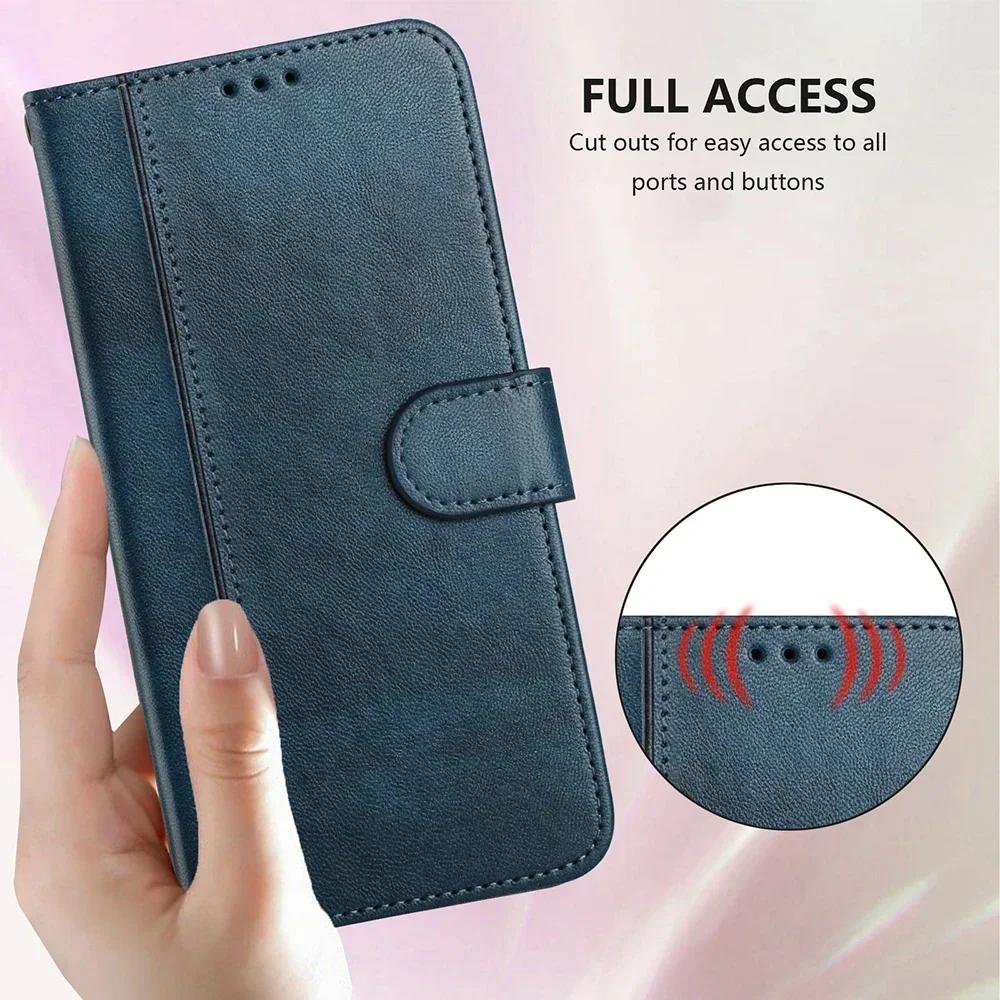 Retro Leather Phone Wallet Case For Moto G13 G22 G23 G32 G41 G42 G51 G52 G53 G62 G64 G71 G71S G73 G82 G84 E14 E15 G Stylus Cover