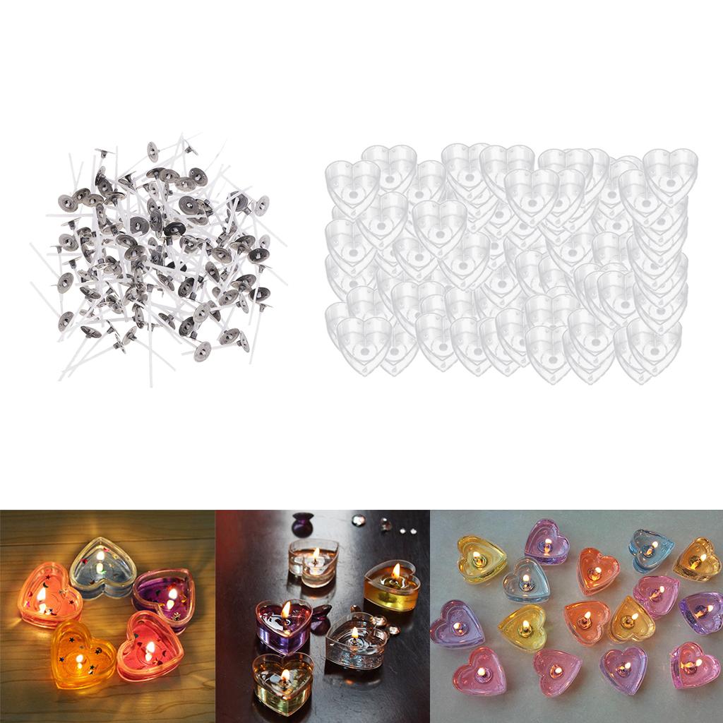 100pcs Clear Tealight Cup Heart Wax Shaping For DIY Scented Candle