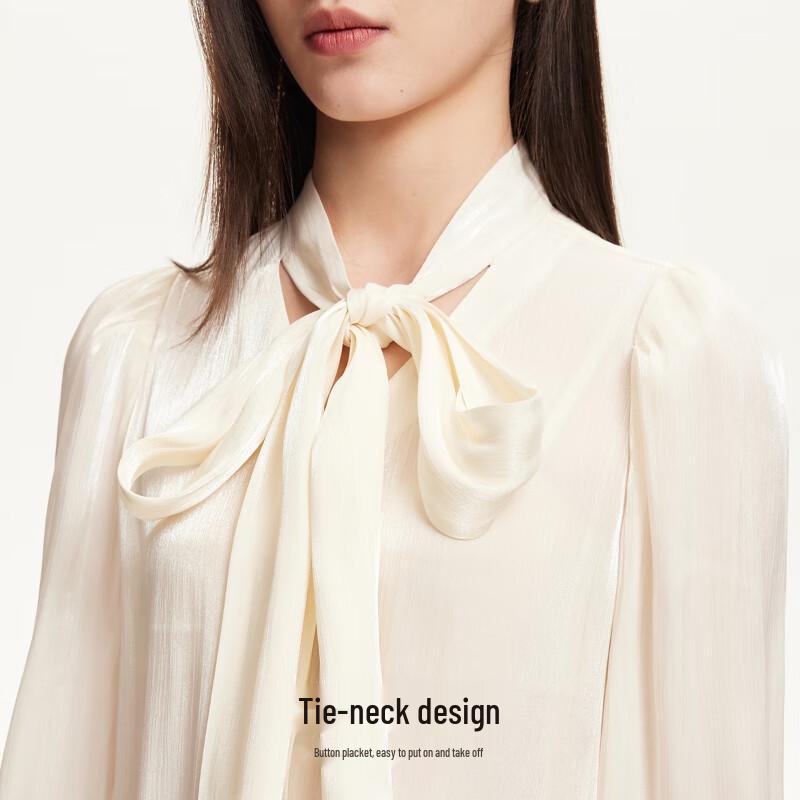 VEROMODA Women's V-Neck Bow-Tie Design Shirt