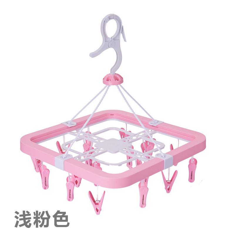 

Пластиковая клипса Удобная вешалка для сушки детской одежды, нижнего белья и носков светло-розовый