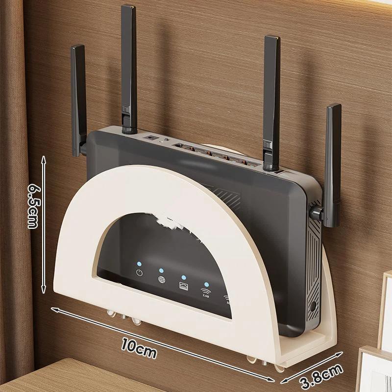 Wall Mounted Set Top Box Placement Rack No Drilling Wifi Router Storage Holder for Living Room Small Apartment Organization белый