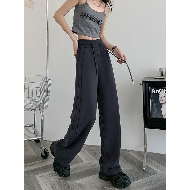 Women's Dark Gray Slimming Straight-Leg Sweatpants - Spring/Fall 2025