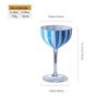 Hand-Painted Striped Blue Cocktail Glass Set (2-Pack)