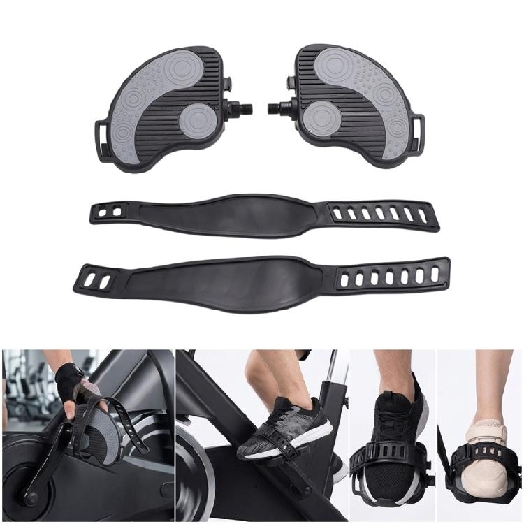 Elliptical Trainer Foot Pedals Exercise Bike Pedal with Strap Leg Training Fitness Device Footboard Easy to Install